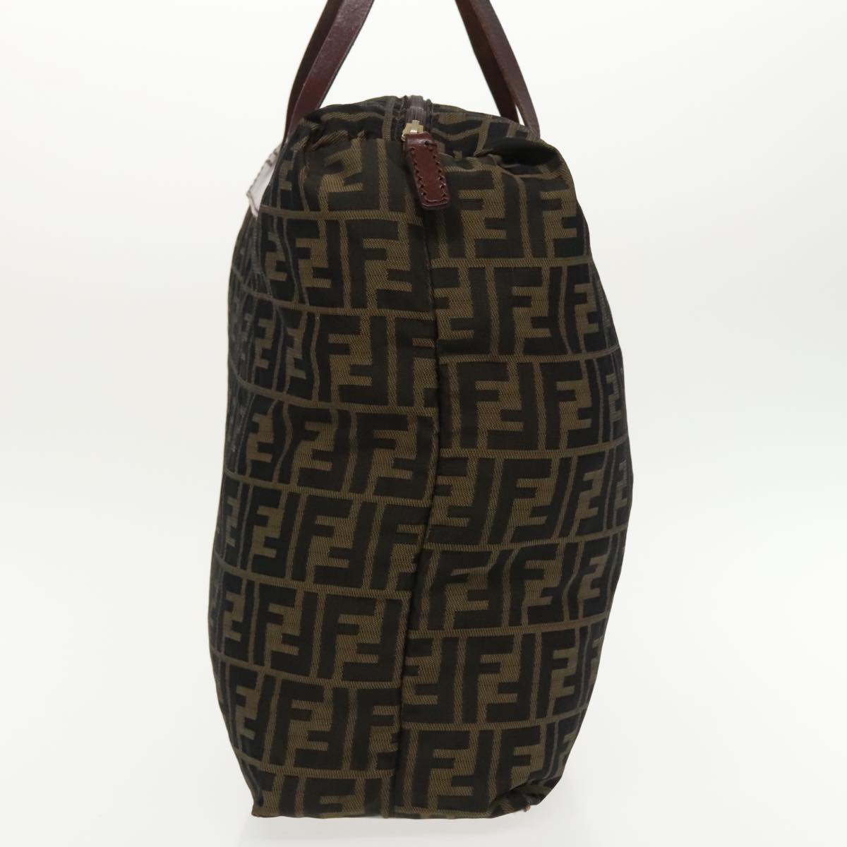 FENDI Zucca Canvas Tote Bag Brown Black gold95031