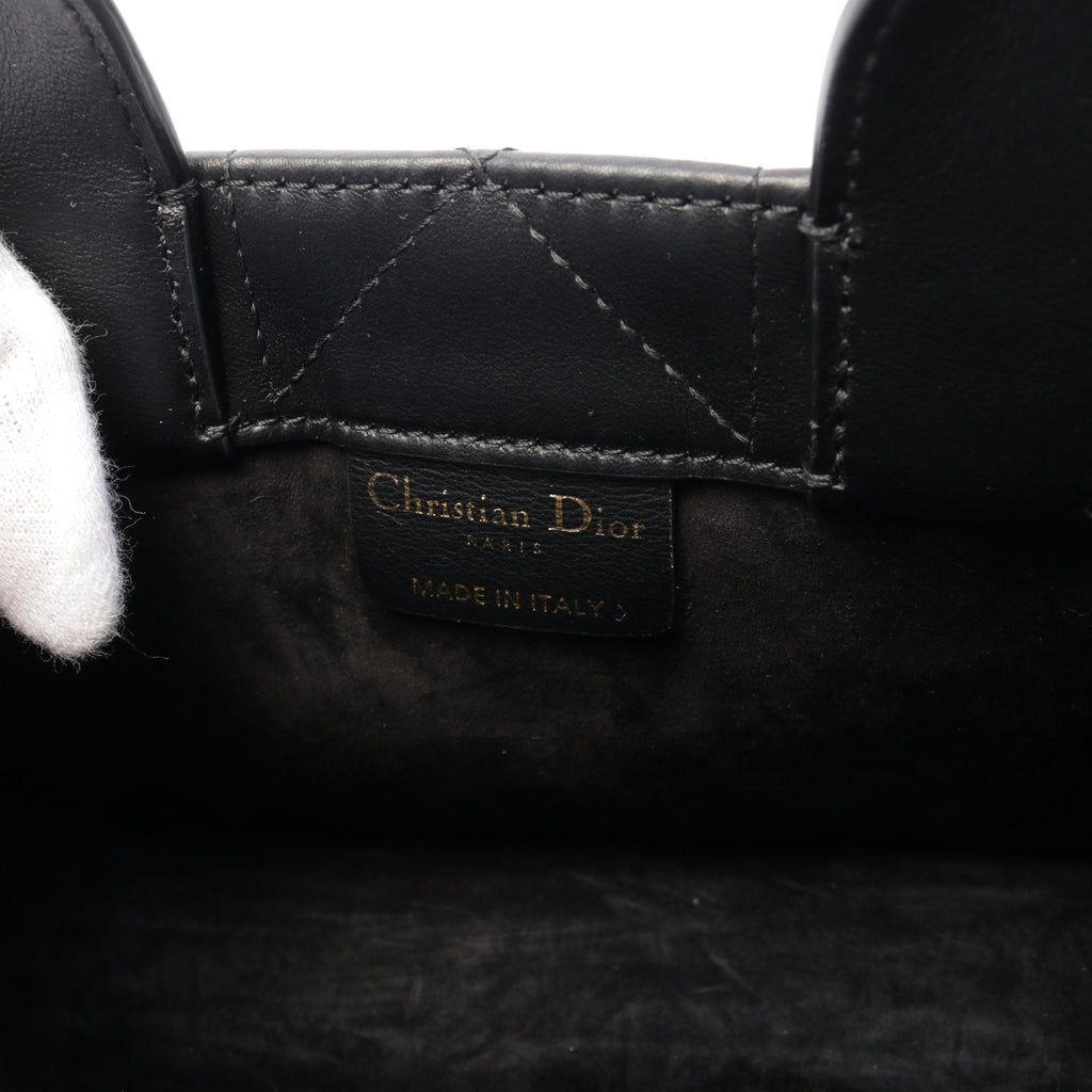 Dior BOOK TOTE Book tote Mini Canage Handbag Leather Black 2WAY