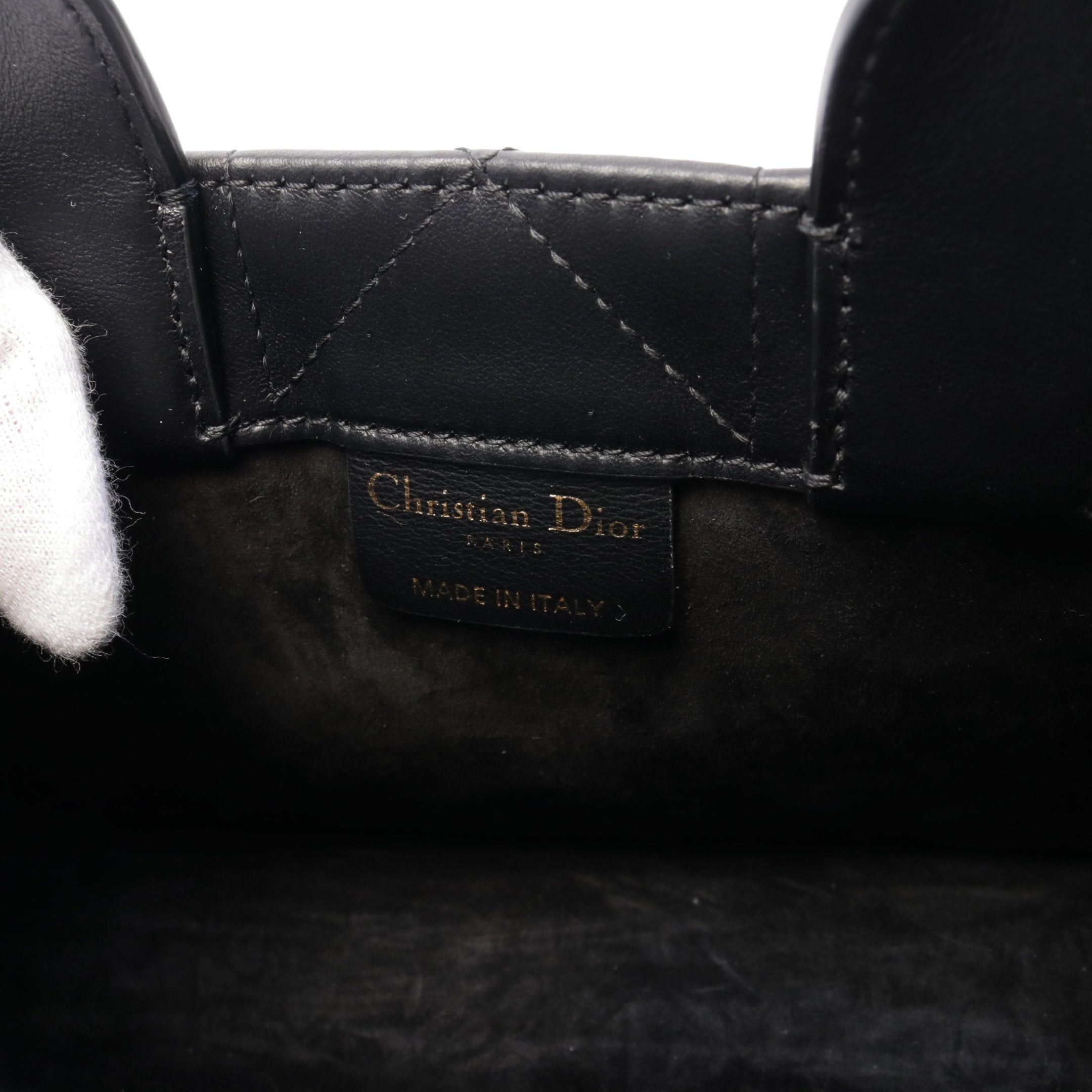 Dior BOOK TOTE Book tote Mini Canage Handbag Leather Black 2WAY