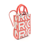 FENDI Sunshine Shopper Mini Handbag Leather Red Off white 2WAY