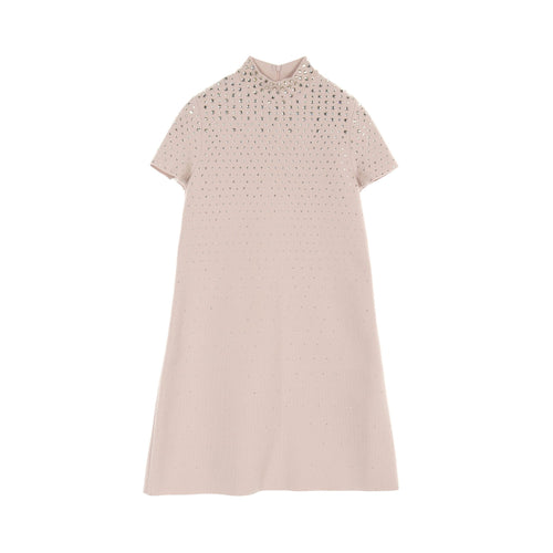 Dior Knit dress Short sleeve Wool Light pink Bijou
