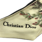 Dior Mitzah Ribbon Scarf Silk Ivory Black Multicolor
