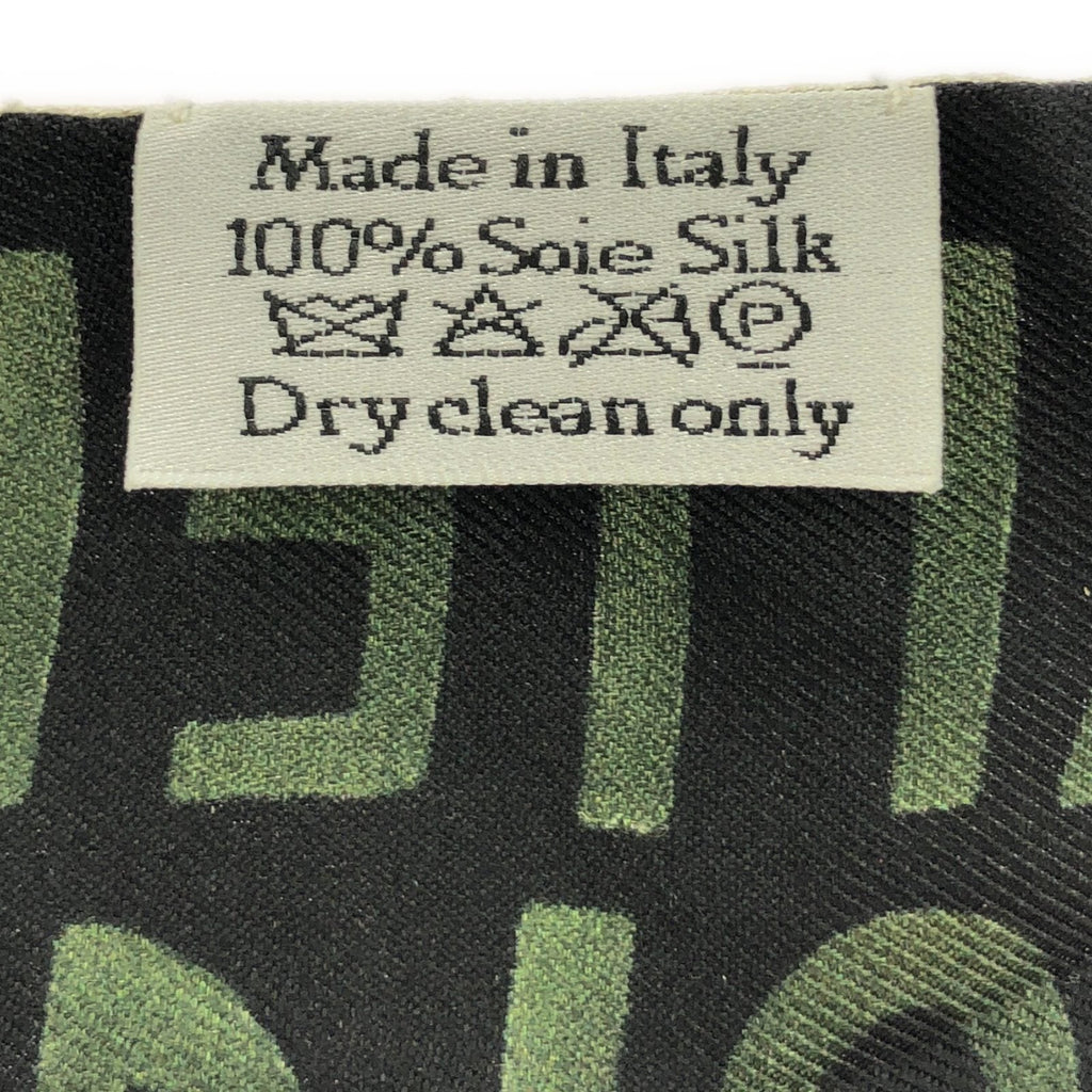 Dior Mitzah Ribbon Scarf Silk Ivory Black Multicolor