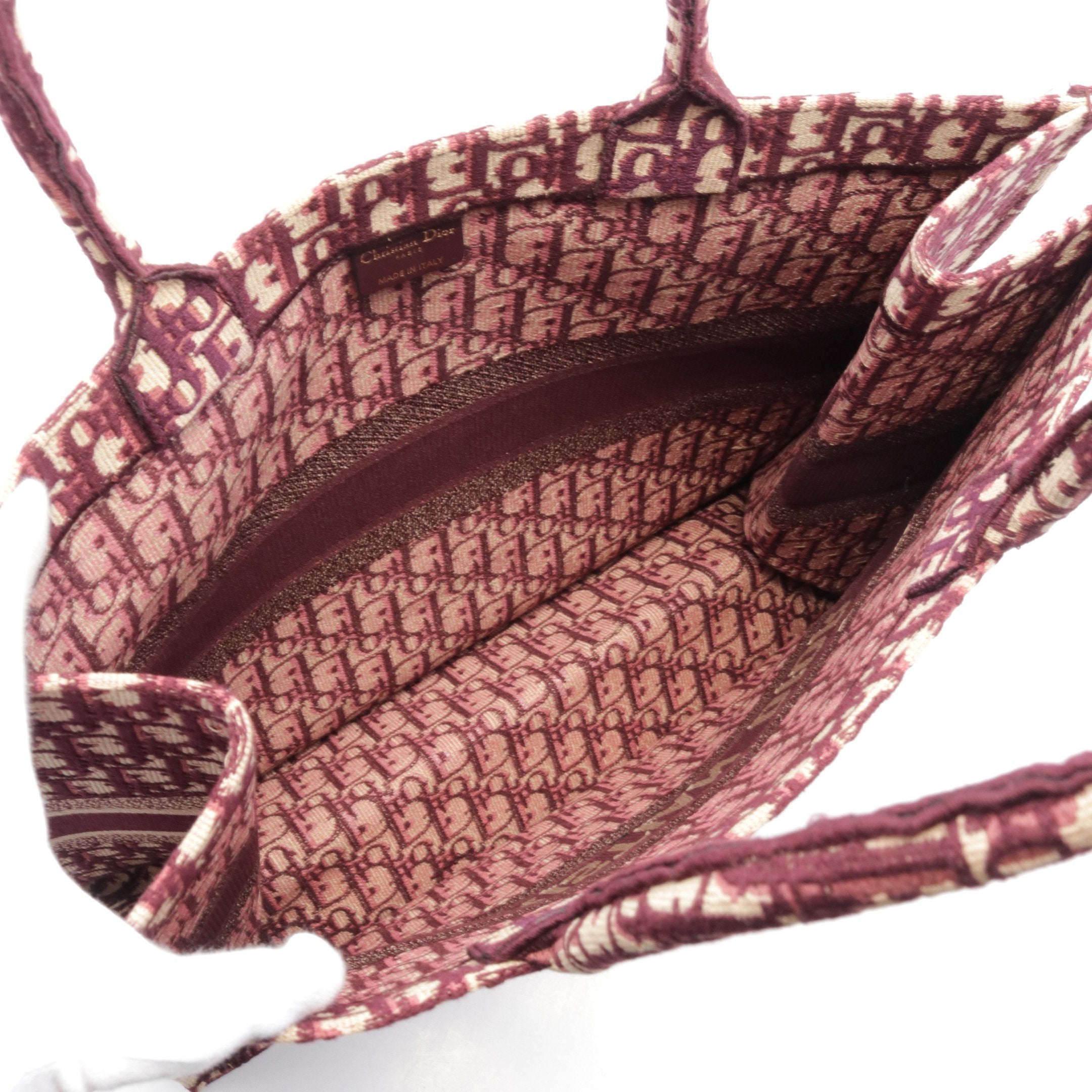 Dior BOOK TOTE Book tote Large Oblique Handbag Tote bag Canvas Beige Bordeaux