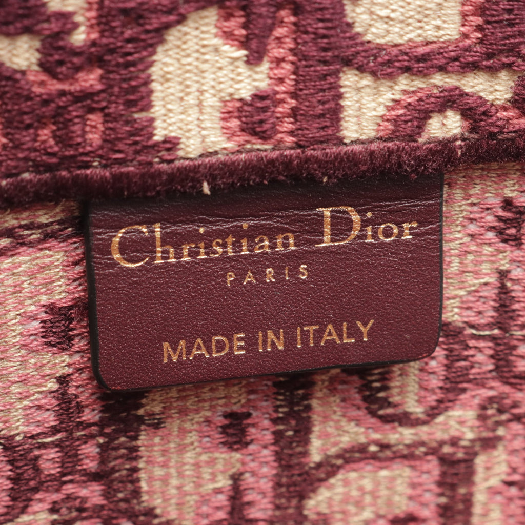 Dior BOOK TOTE Book tote Large Oblique Handbag Tote bag Canvas Beige Bordeaux