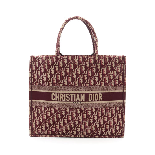 Dior BOOK TOTE Book tote Large Oblique Handbag Tote bag Canvas Beige Bordeaux