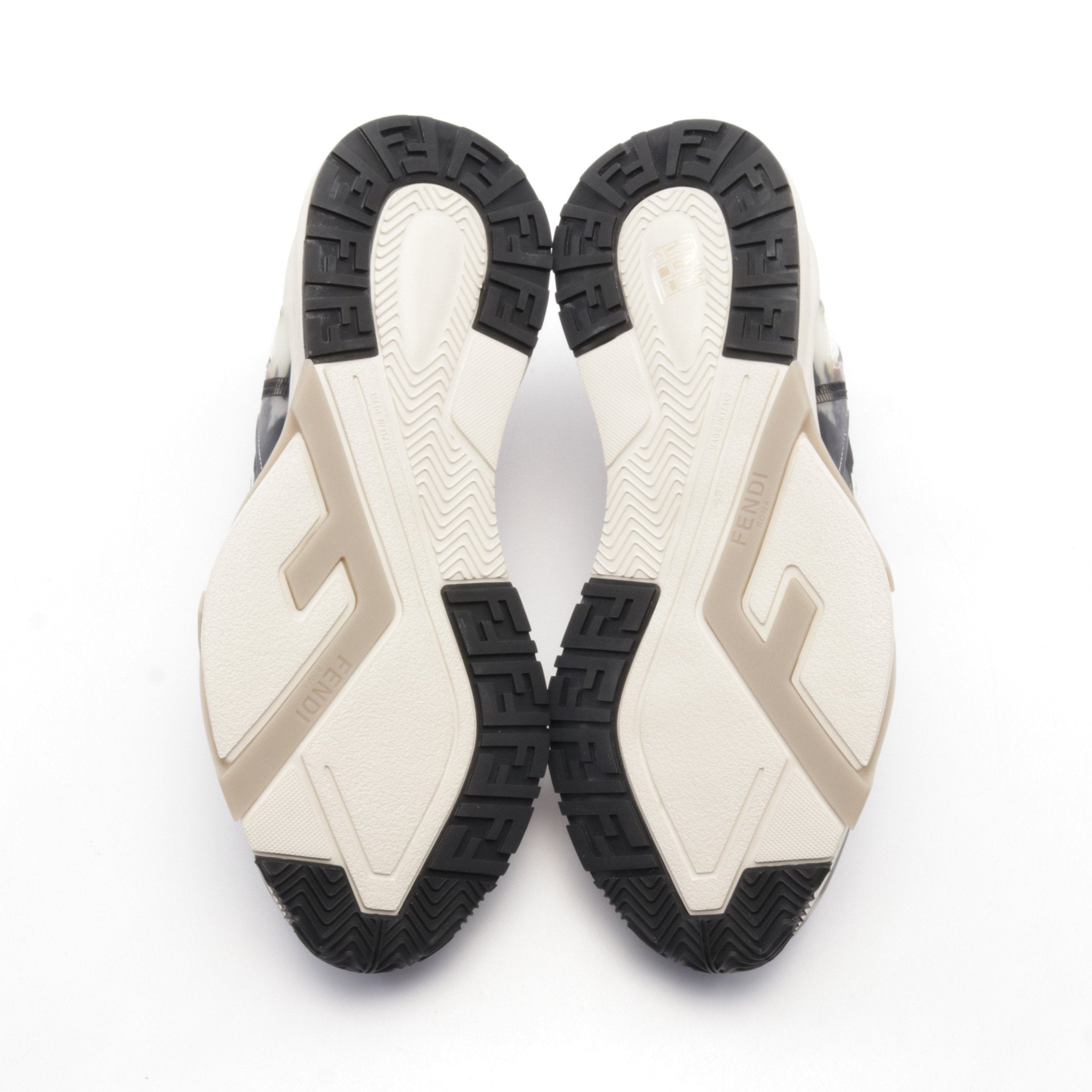 FENDI FLOW Flow Sneakers Fabric Rubber Black White Multicolor