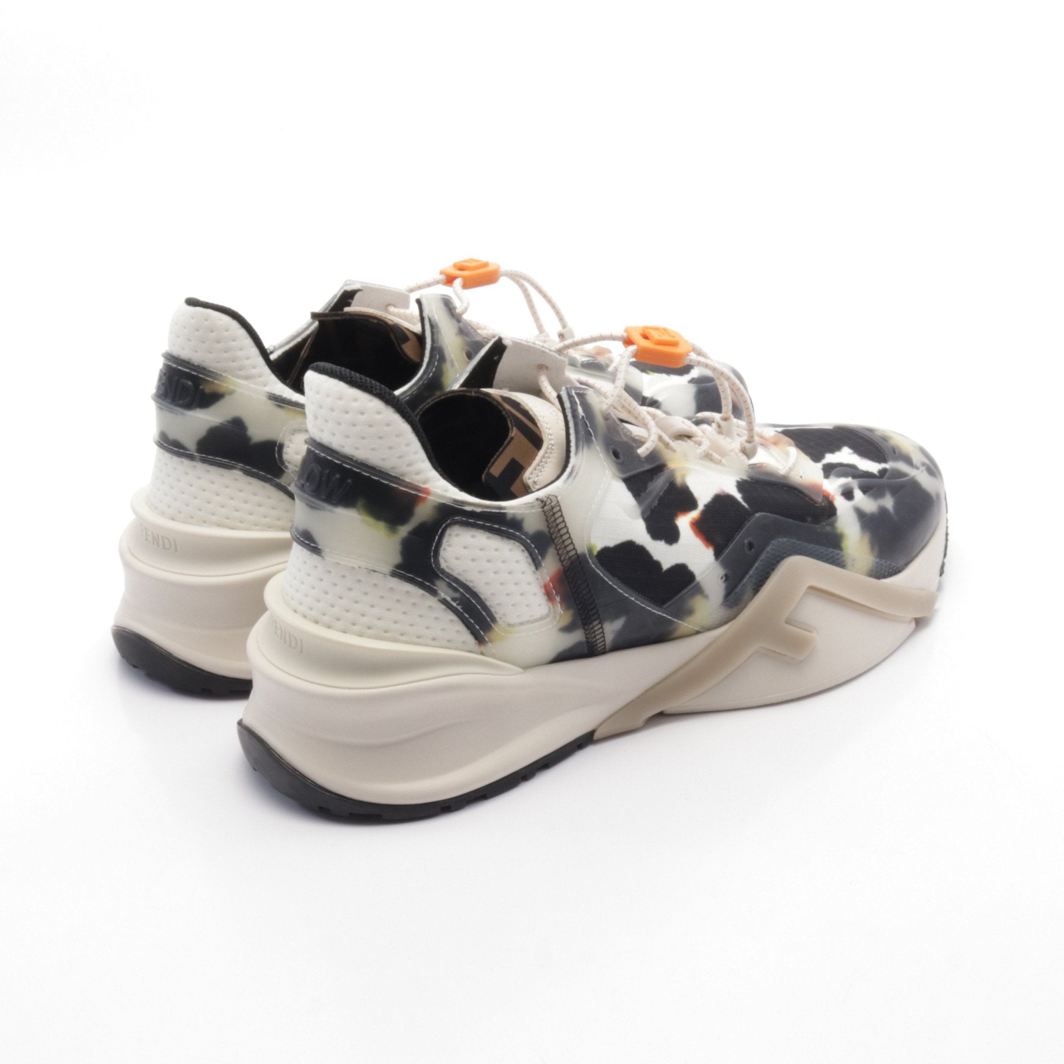 FENDI FLOW Flow Sneakers Fabric Rubber Black White Multicolor