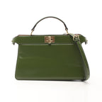 FENDI Peekaboo Isee u East-West Handbag Leather Green 2WAY