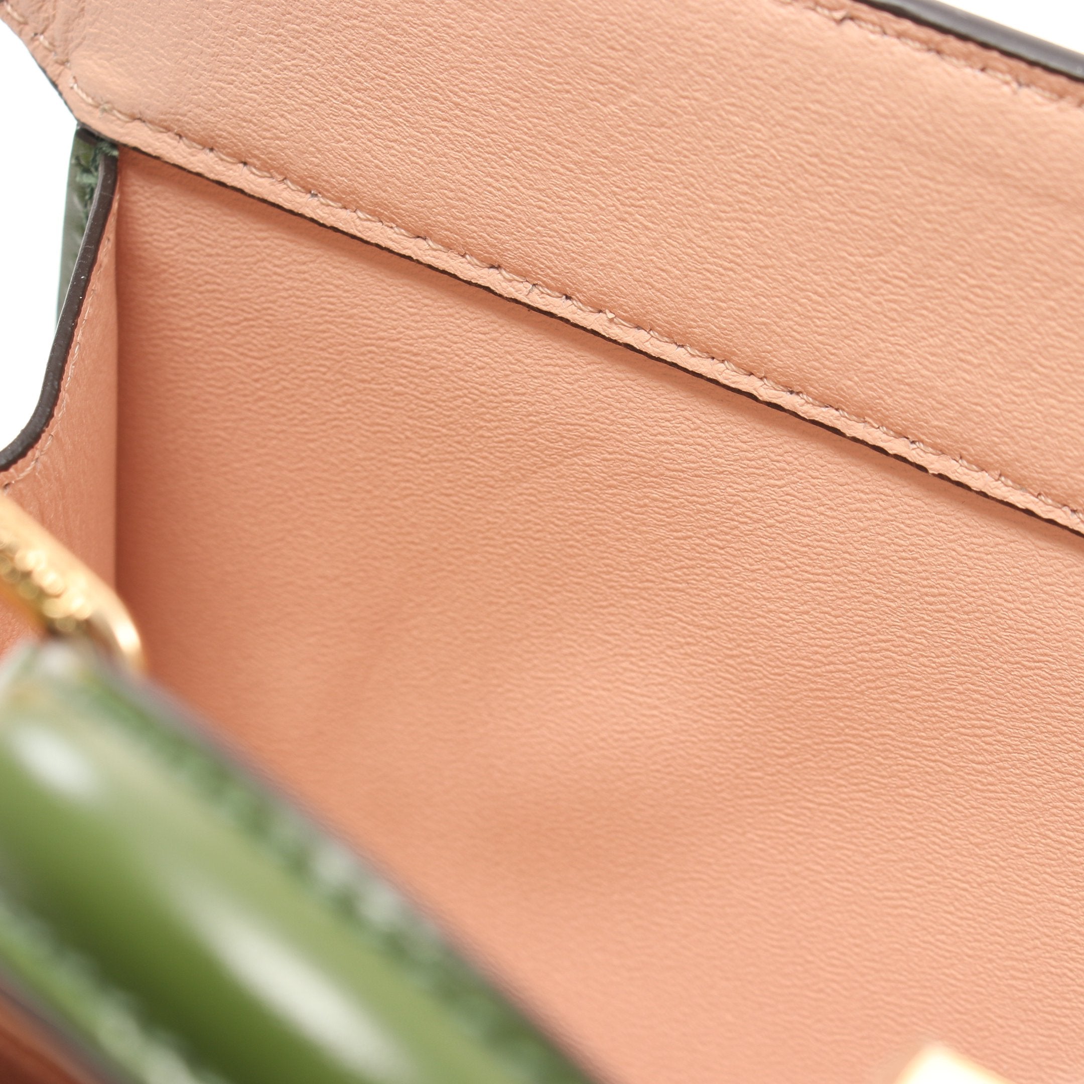 FENDI Peekaboo Isee u East-West Handbag Leather Green 2WAY