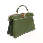 FENDI Peekaboo Isee u East-West Handbag Leather Green 2WAY