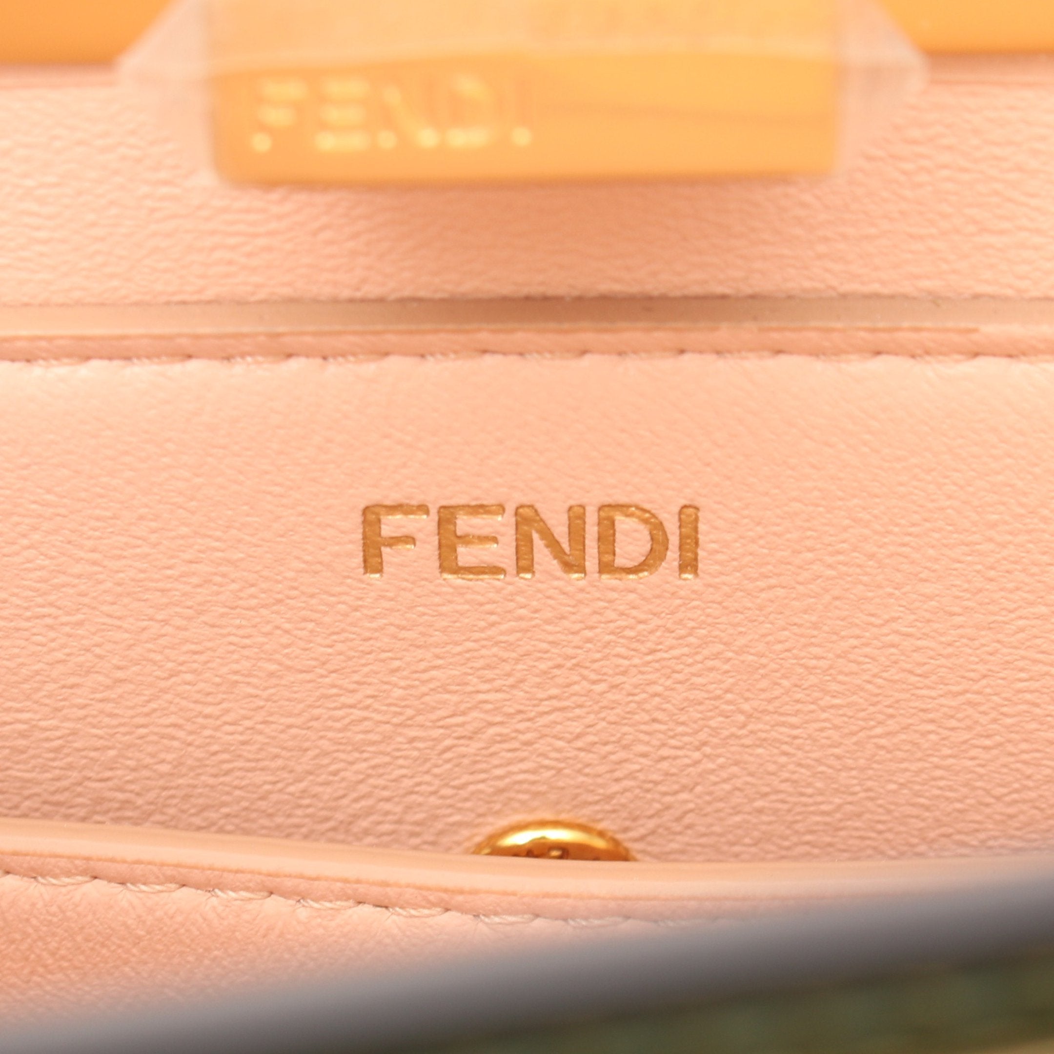 FENDI Peekaboo Isee u East-West Handbag Leather Green 2WAY