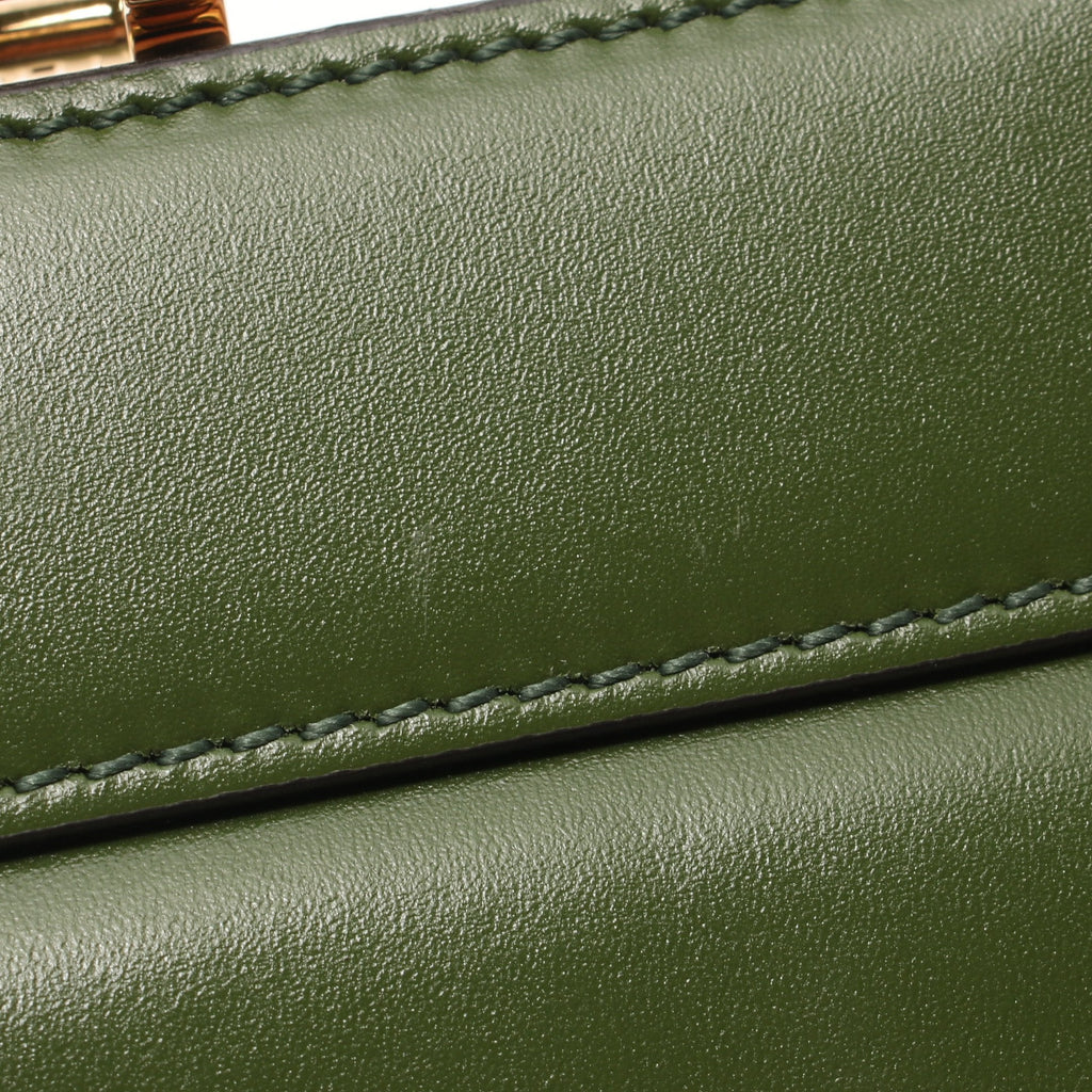 FENDI Peekaboo Isee u East-West Handbag Leather Green 2WAY