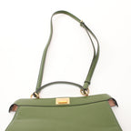 FENDI Peekaboo Isee u East-West Handbag Leather Green 2WAY