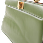 FENDI Peekaboo Isee u East-West Handbag Leather Green 2WAY