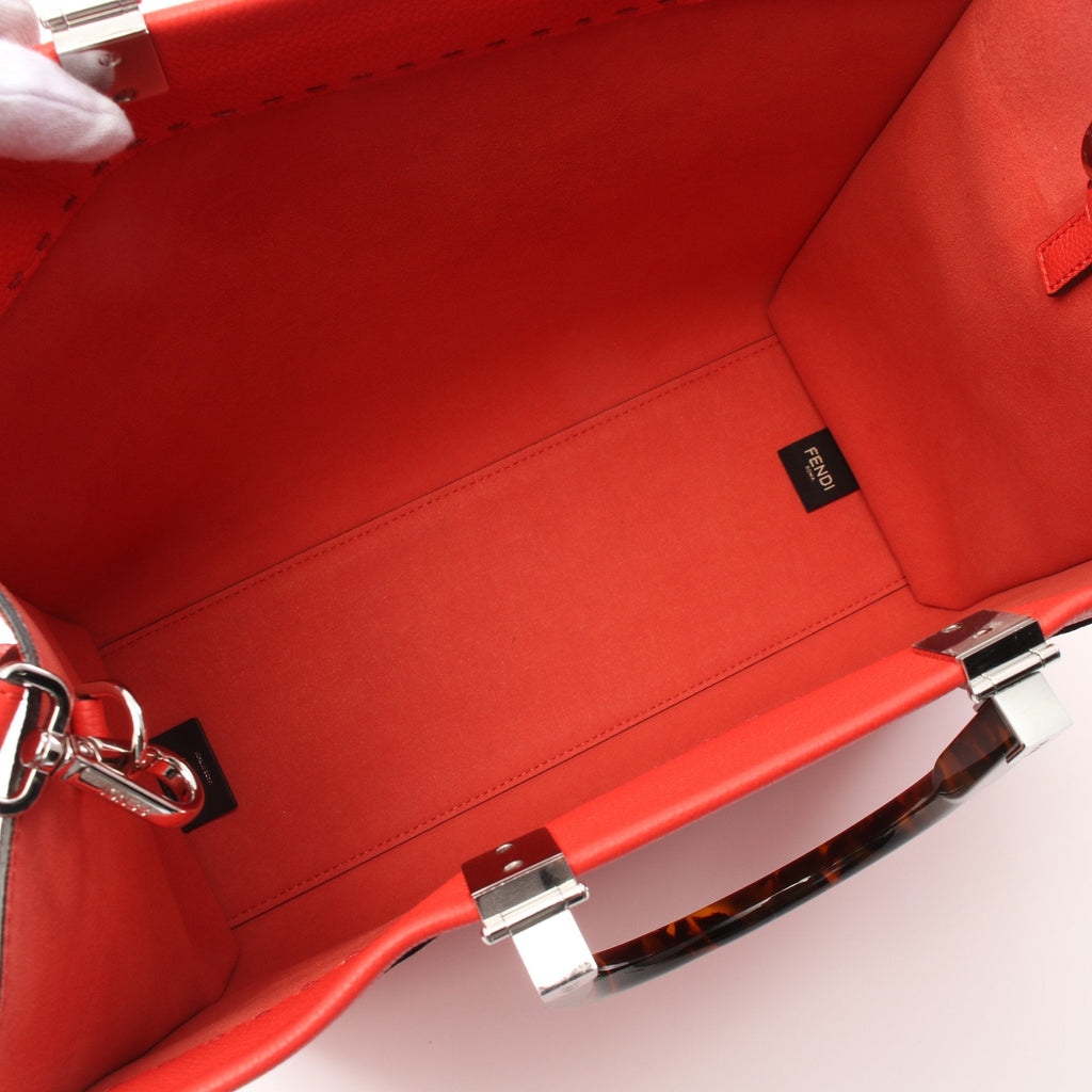 FENDI SUNSHINE MEDIUM Sunshine Medium Handbag Tote bag Leather Red 2WAY