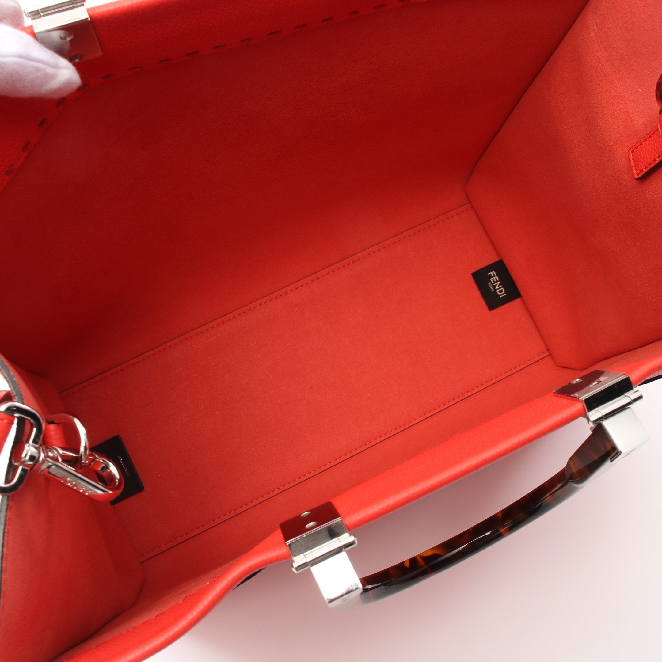 FENDI SUNSHINE MEDIUM Sunshine Medium Handbag Tote bag Leather Red 2WAY