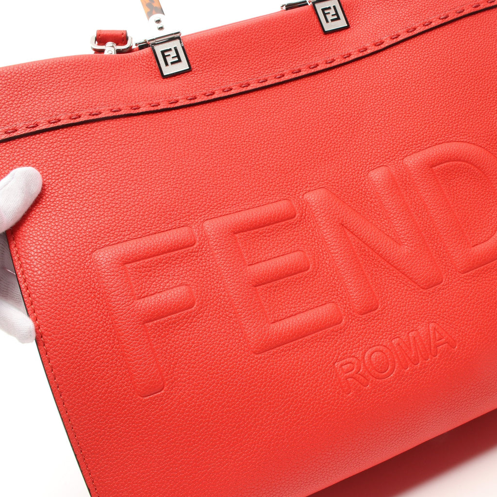 FENDI SUNSHINE MEDIUM Sunshine Medium Handbag Tote bag Leather Red 2WAY