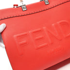 FENDI SUNSHINE MEDIUM Sunshine Medium Handbag Tote bag Leather Red 2WAY