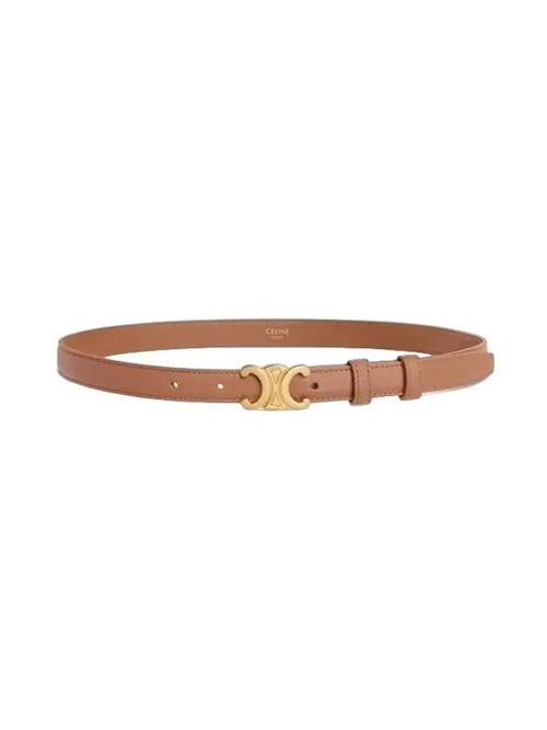 CELINE WoMen's Small Triomphe Smooth Calfskin Belt Brown