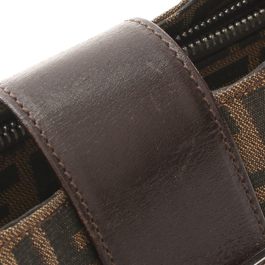 FENDI Zucca One shoulder bag Canvas Leather Dark brown