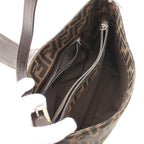 FENDI Zucca One shoulder bag Canvas Leather Dark brown