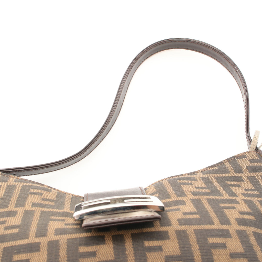 FENDI Zucca One shoulder bag Canvas Leather Dark brown