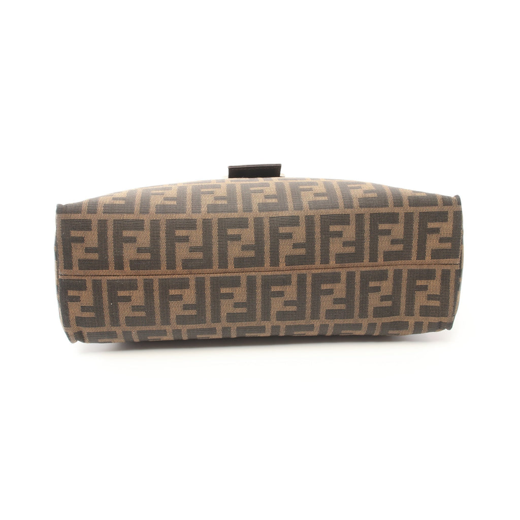 FENDI Zucca One shoulder bag Canvas Leather Dark brown