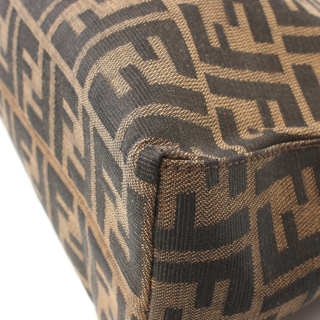 FENDI Zucca One shoulder bag Canvas Leather Dark brown