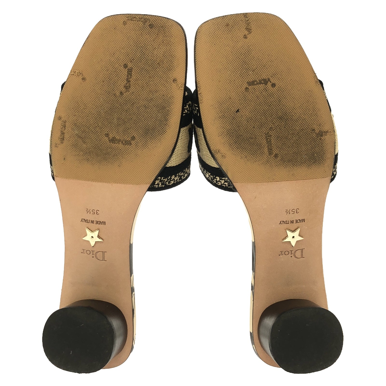Dior Mule Mule Sandals Canvas Beige