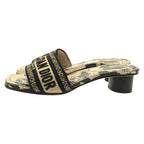 Dior Mule Mule Sandals Canvas Beige