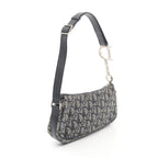 Dior Trotter Handbag Canvas Leather Light gray Navy