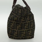 FENDI Zucca Canvas Hand Bag Brown Black Silver95320