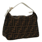 FENDI Zucca Canvas Hand Bag Brown White Gold95333
