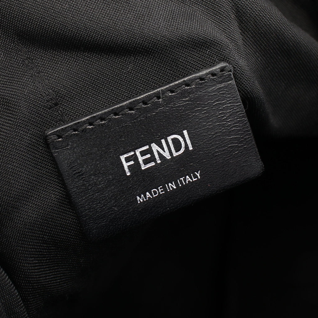 FENDI Backpack Rucksack Logo Nylon Leather Blue