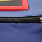 FENDI Backpack Rucksack Logo Nylon Leather Blue