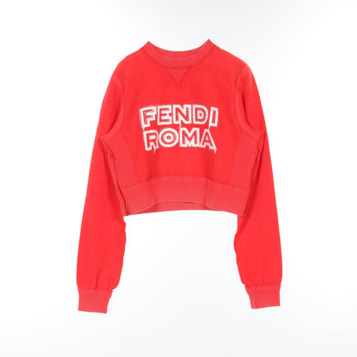 FENDI FENDI * MARC JACOBS Sweatshirt Side zip Cotton Red