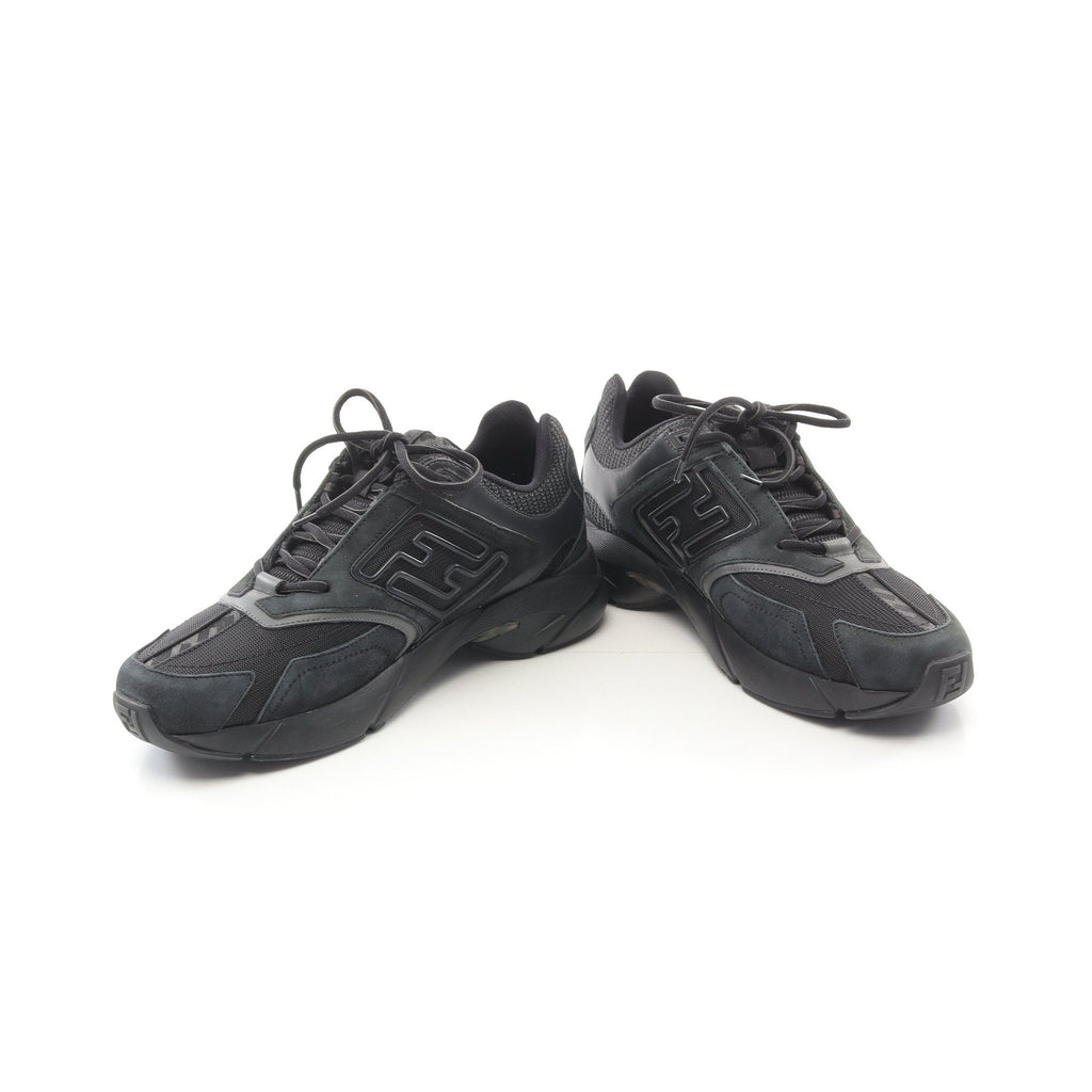 FENDI FASTER Sneakers Suede Fabric Black