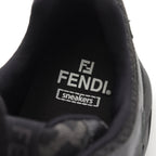 FENDI FASTER Sneakers Suede Fabric Black