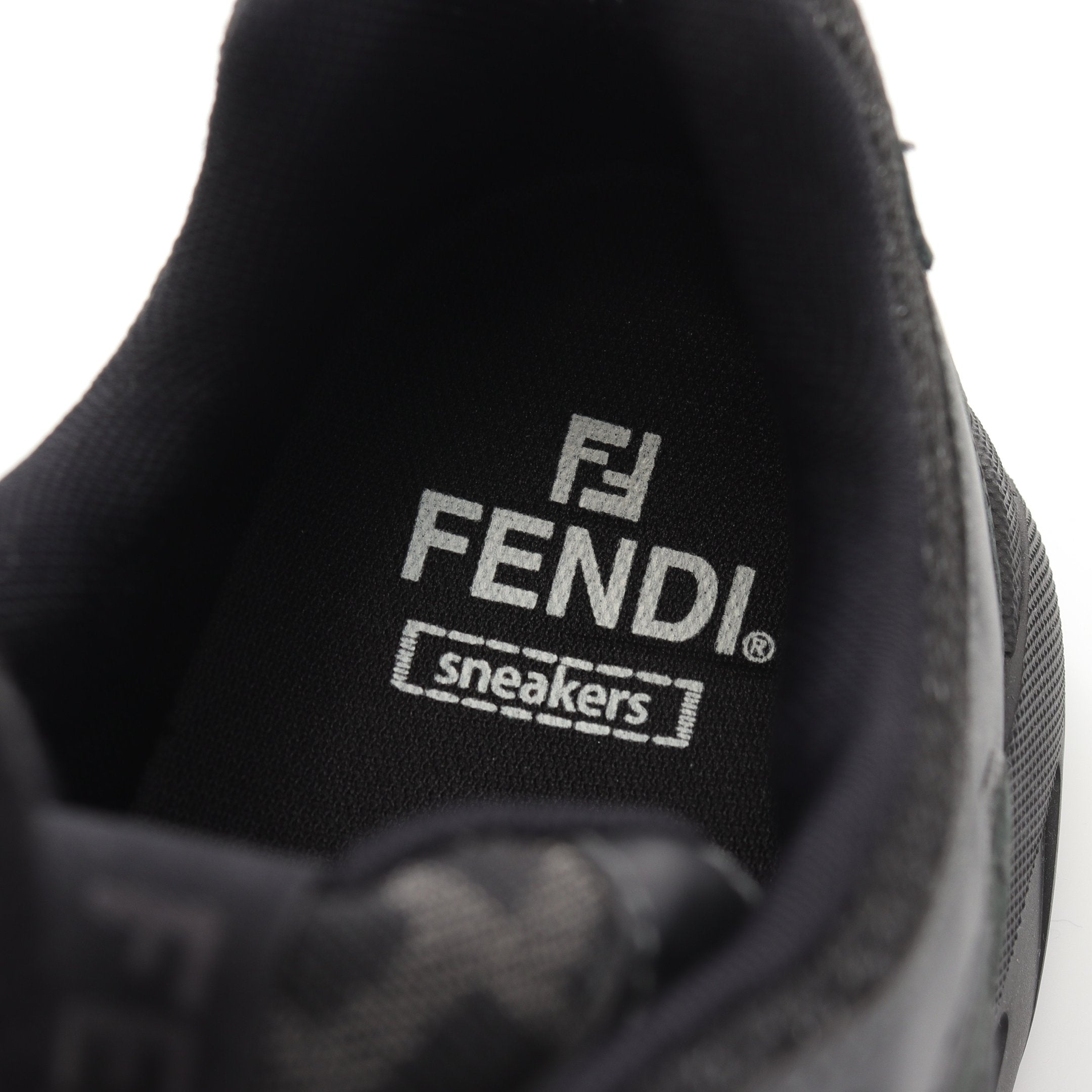 FENDI FASTER Sneakers Suede Fabric Black