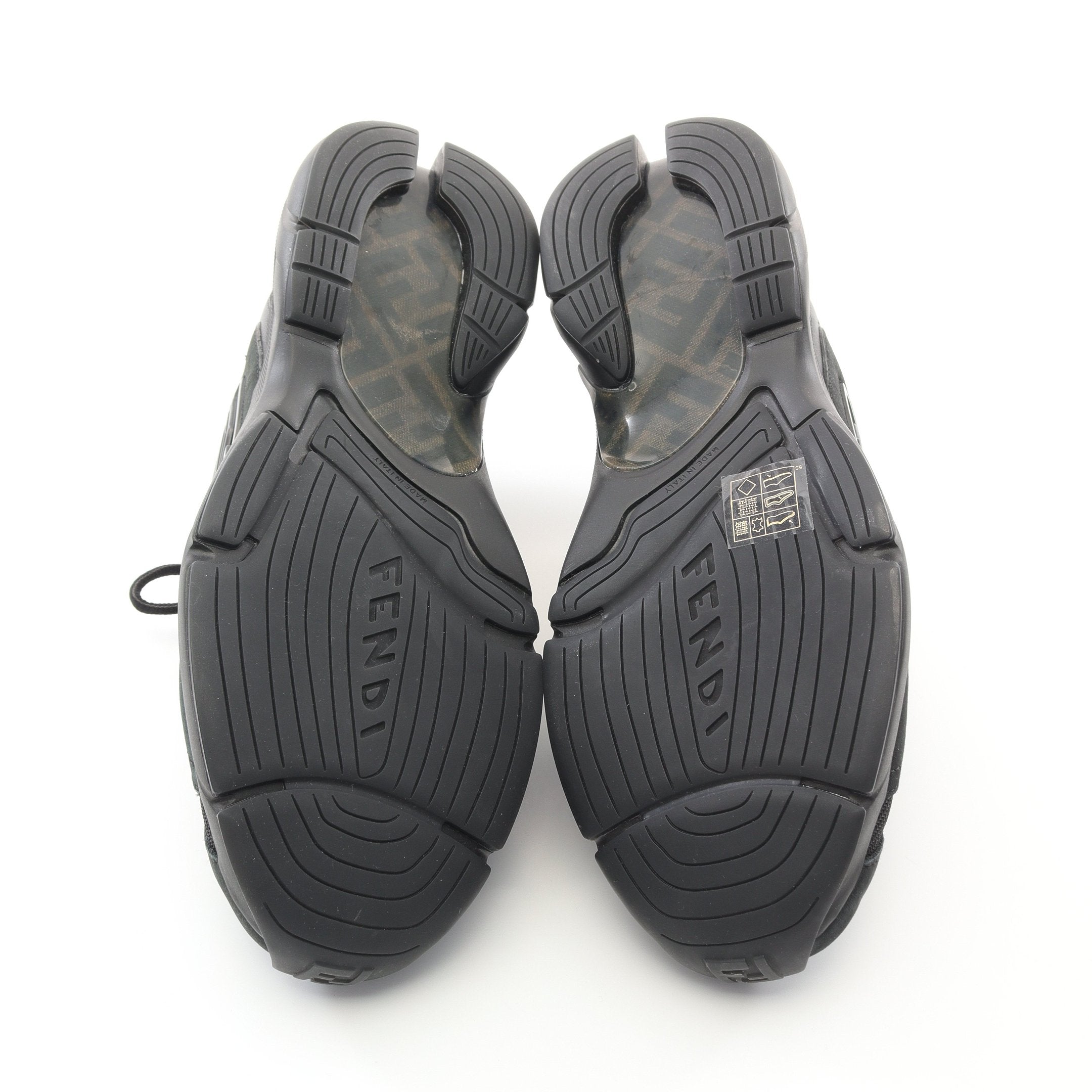 FENDI FASTER Sneakers Suede Fabric Black
