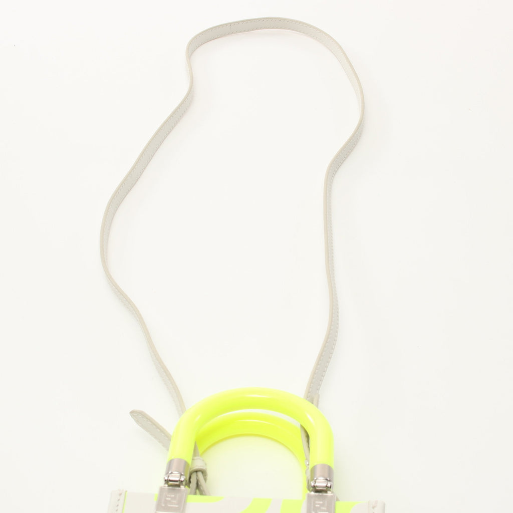 FENDI FENDI * Marc Jacobs Sunshine Shopper Mini Handbag Leather White Yellow 2WAY
