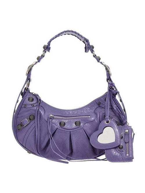 Balenciaga Le Cagole Small Leather Shoulder Bag Purple