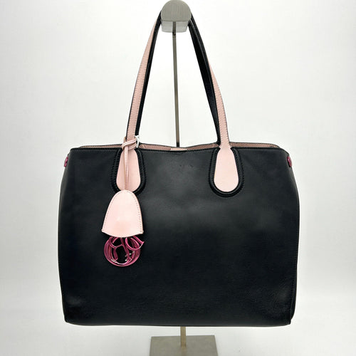 Dior Black/Pink Leather Small Dior Addict Shopper Tote LA20267