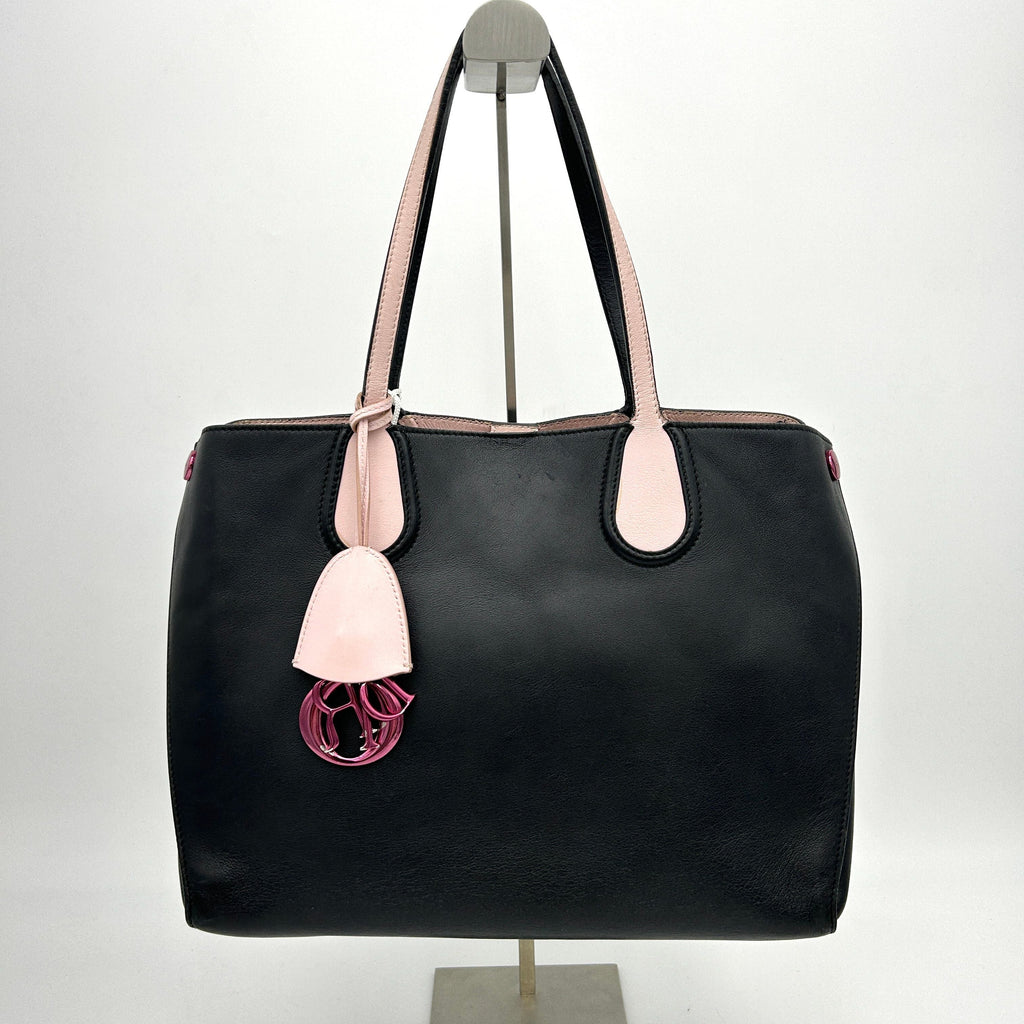 Dior Black/Pink Leather Small Dior Addict Shopper Tote LA20267
