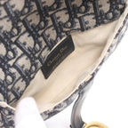 Dior Saddle Flat Belt pouch Oblique jacquard Body bag Waist bag Canvas Leather Light gray Navy