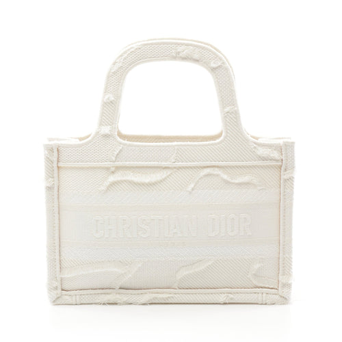 Dior BOOK TOTE Book tote Mini Handbag Canvas White