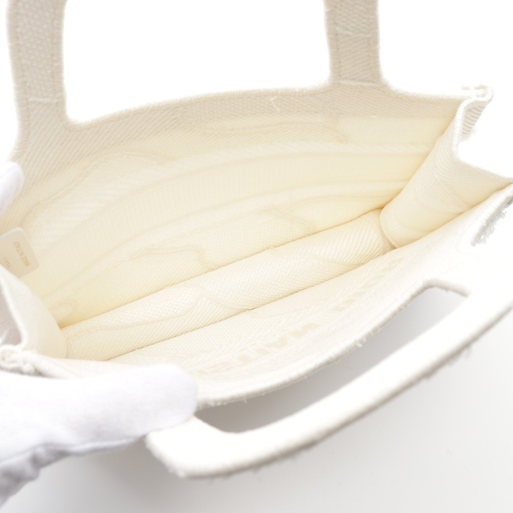 Dior BOOK TOTE Book tote Mini Handbag Canvas White