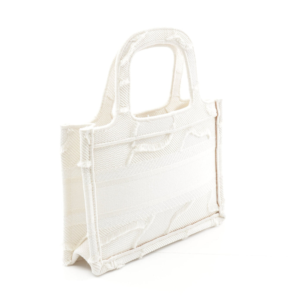 Dior BOOK TOTE Book tote Mini Handbag Canvas White