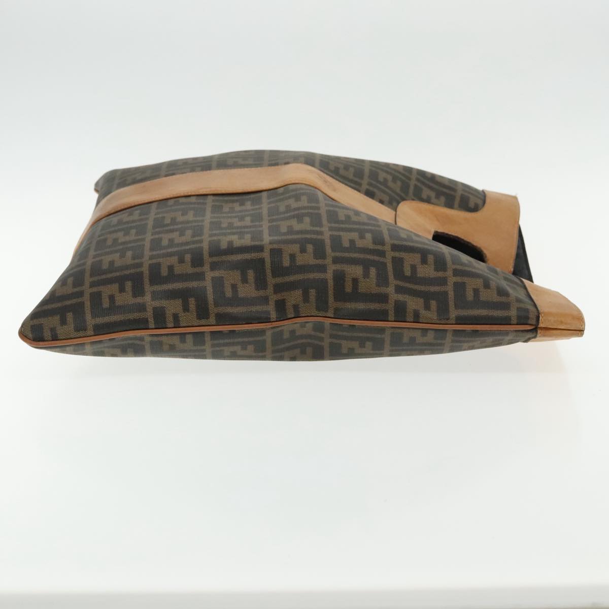 FENDI Zucca Canvas Hand Bag Brown Black95414
